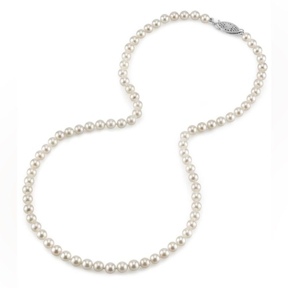 🌿Akoya Cultured Pearl Necklace 14k Yellow Gold 30”